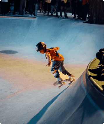 Kid bowl skating